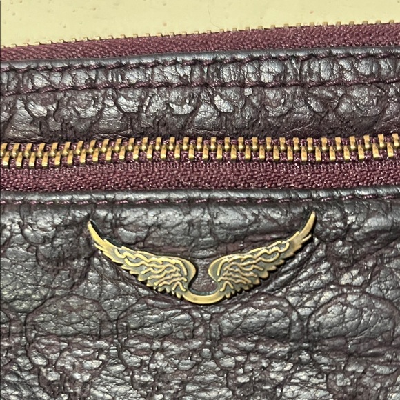 Zadig & Voltaire Deep Purple Leather Wristlet Clutch - Picture 5 of 9